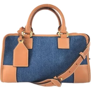 ロエベ アマソナ28 ハンドバッグ デニム レザー