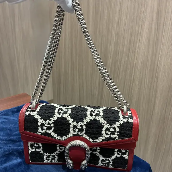 グッチ　ディオニュソス　GGツイード　チェーンショルダーバッグ