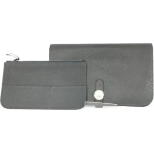 エルメス ドゴンGM 財布 レザー □R刻印 シルバー金具