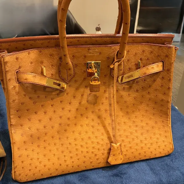エルメス　バーキン35　オーストリッチ　□D刻印