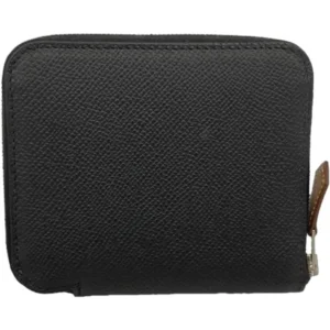 エルメス アザップコンパクトシルクイン 財布 レザー K刻印 シルバー金具