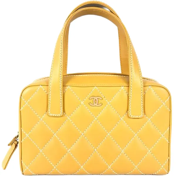 シャネル ワイルドステッチ ハンドバッグ レザー