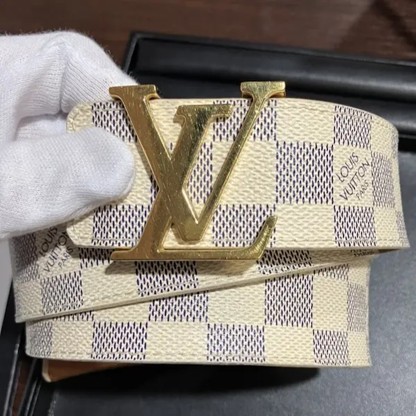 ルイ・ヴィトン　ダミエ・アズール　サンチュール・LVイニシャル