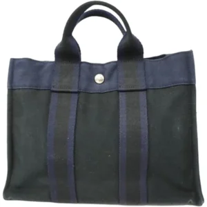 エルメス フールトゥPM ハンドバッグ キャンバス シルバー金具