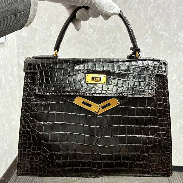 エルメス　ケリー28　ポロサス　〇R刻印