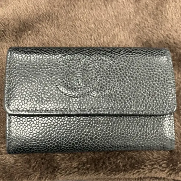 シャネル　ココマーク　キャビアスキン　三つ折り財布