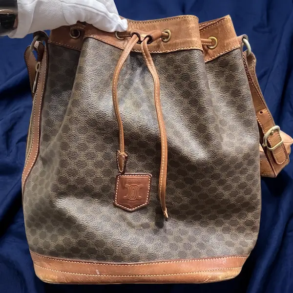 セリーヌ　マカダム　巾着型　ショルダーバッグ