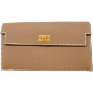 エルメス ケリーポケットロング 財布 レザー W刻印 ゴールド金具