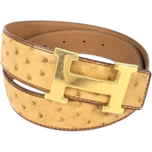 エルメス Hベルト ベルト オーストリッチ □B刻印 ゴールド金具
