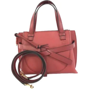 ロエベ アナグラム ゲートトップハンドルミニ ハンドバッグ レザー