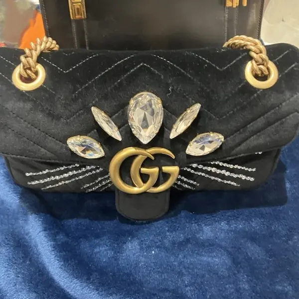 グッチ　GGマーモント　クリスタル ビジュー　ショルダーバッグ