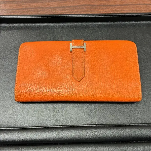 エルメス　ベアン　デュプリ　三つ折り財布　□H刻印