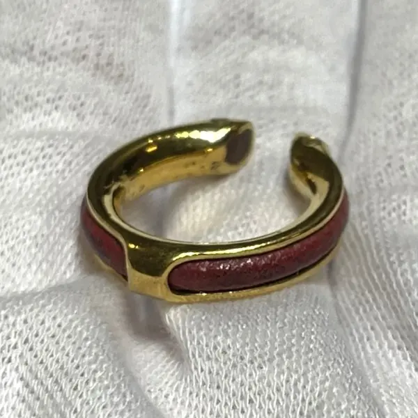 エルメス　レザー コンビ　オープンリング