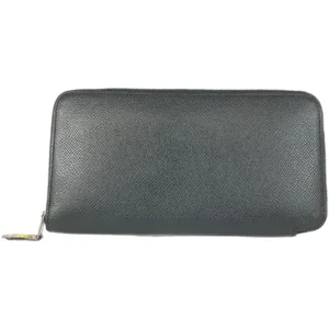 エルメス アザップロングシルクイン 財布 レザー □Q刻印 シルバー金具
