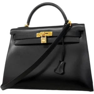 エルメス ケリー32 ハンドバッグ レザー □F刻印 ゴールド金具