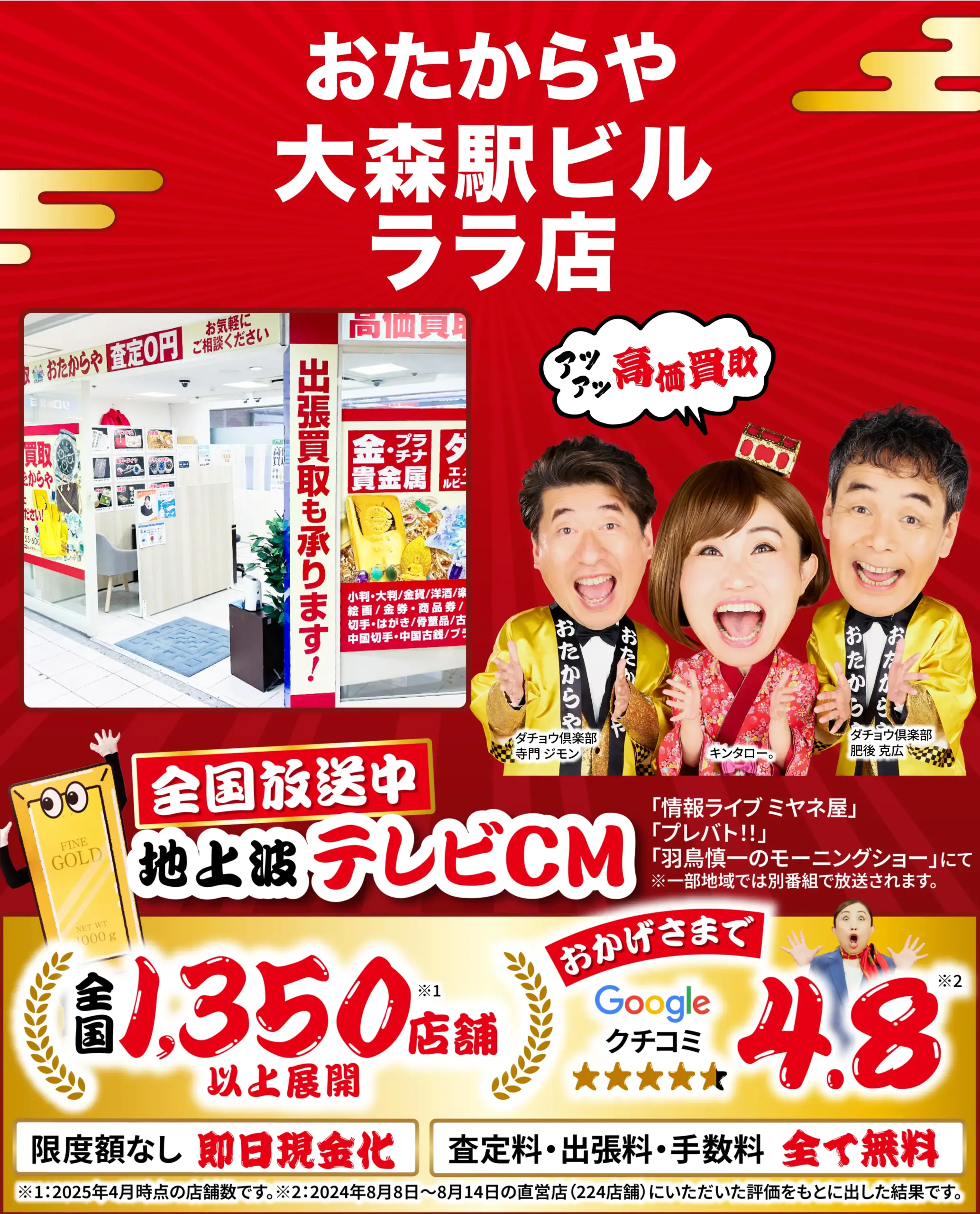 ダイヤモンド・宝石高価買取！googleクチコミ4.8、全国1,200店舗以上！