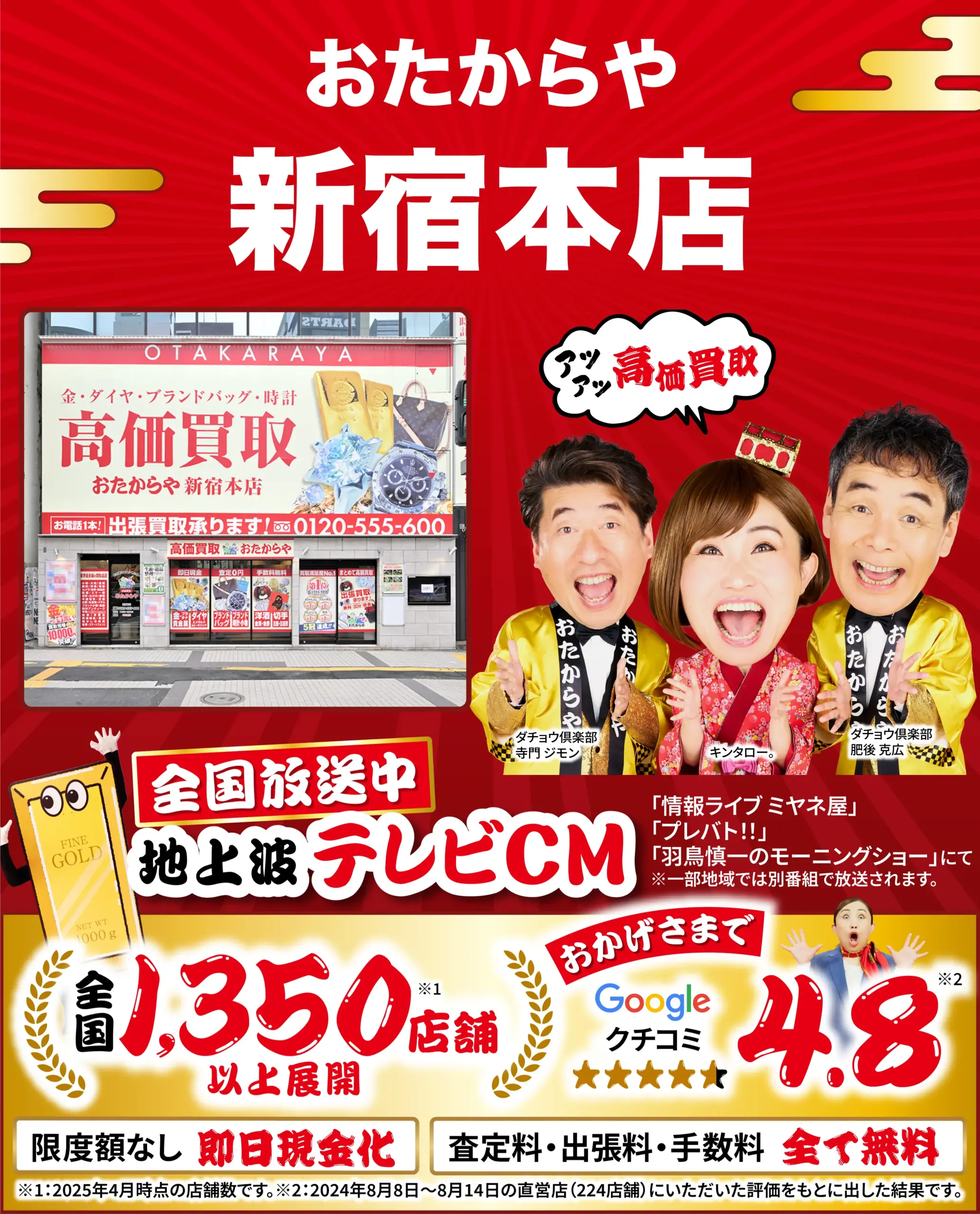 ダイヤモンド・宝石高価買取！googleクチコミ4.8、全国1,200店舗以上！