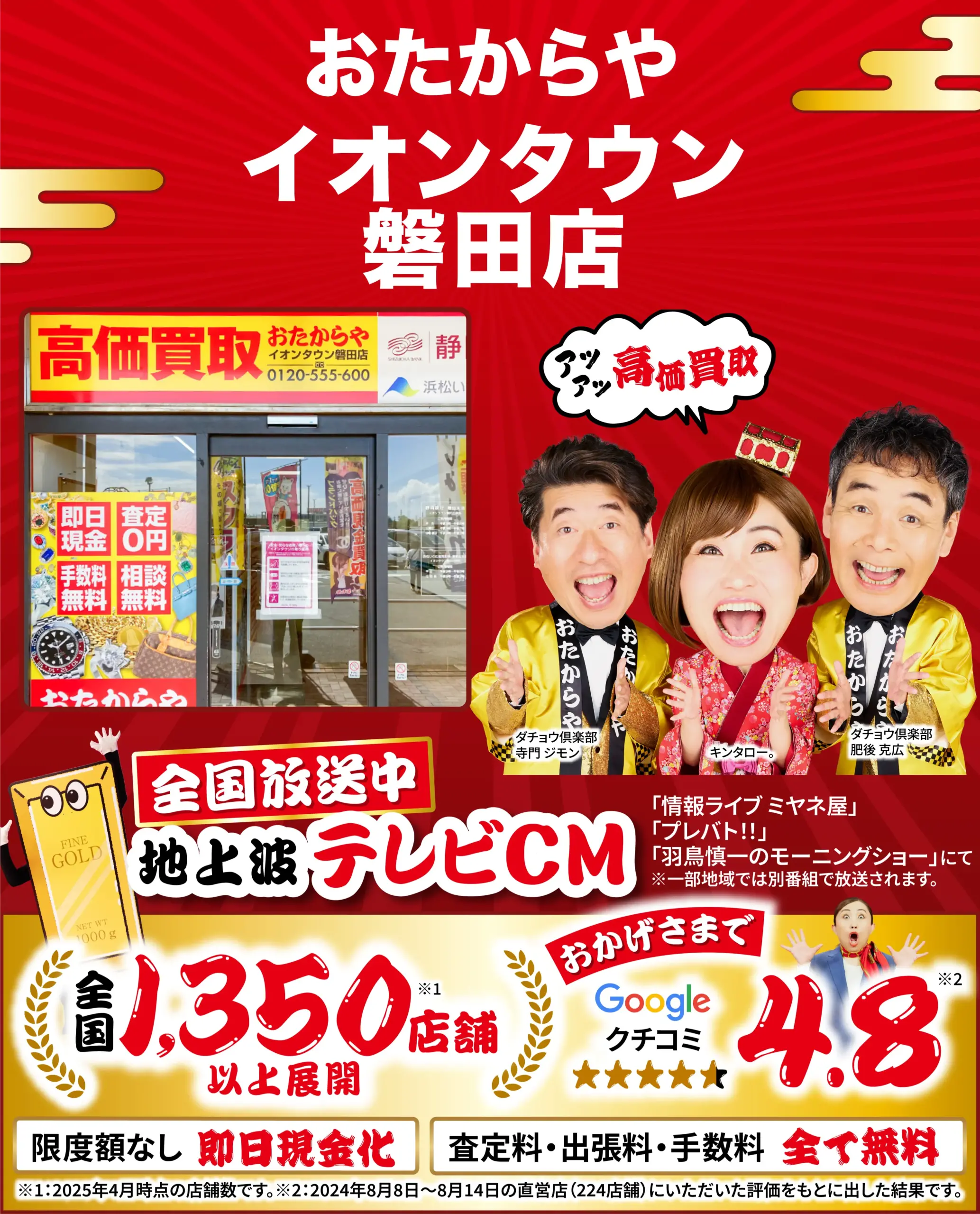 ダイヤモンド・宝石高価買取！googleクチコミ4.8、全国1,200店舗以上！