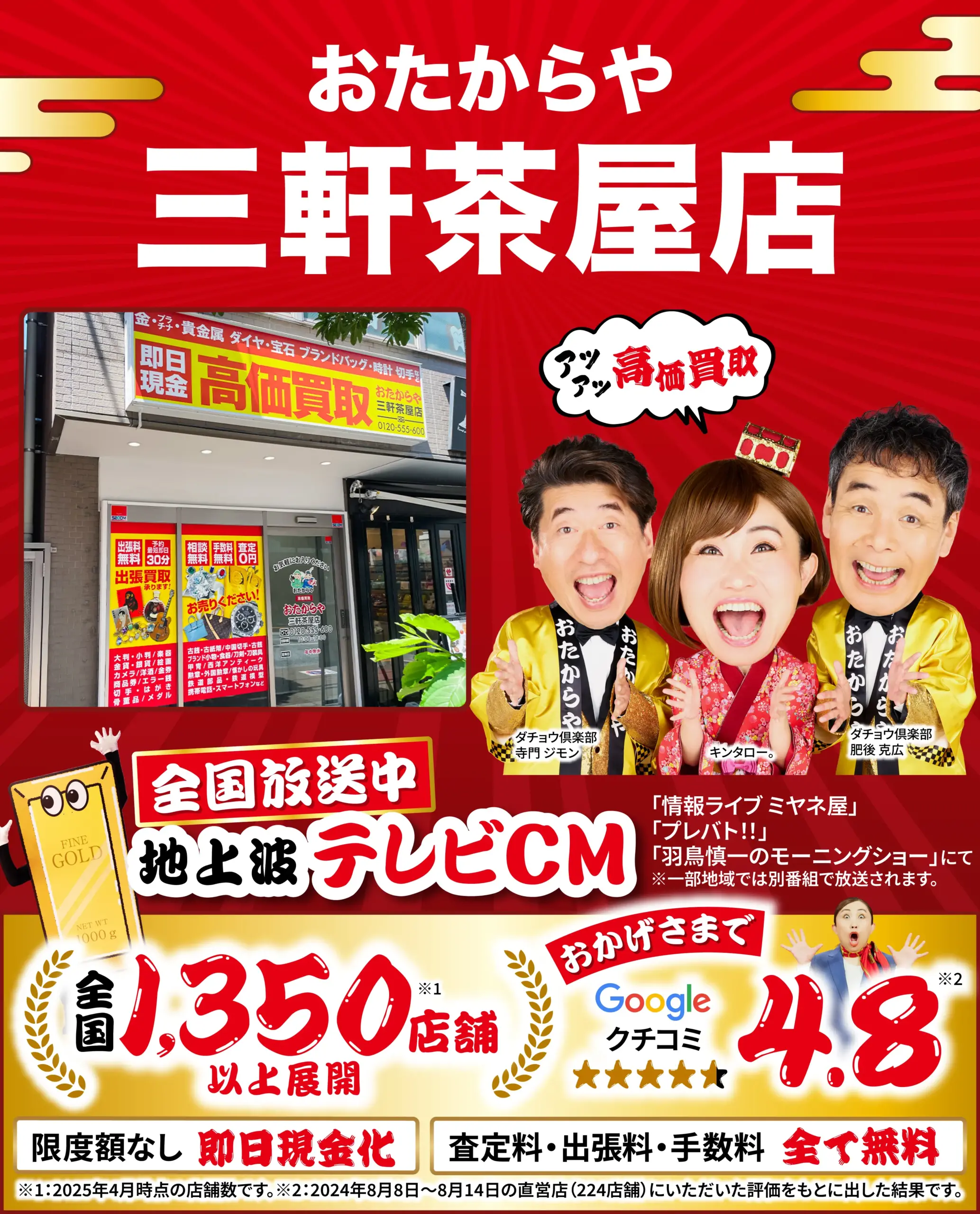 ダイヤモンド・宝石高価買取！googleクチコミ4.8、全国1,200店舗以上！