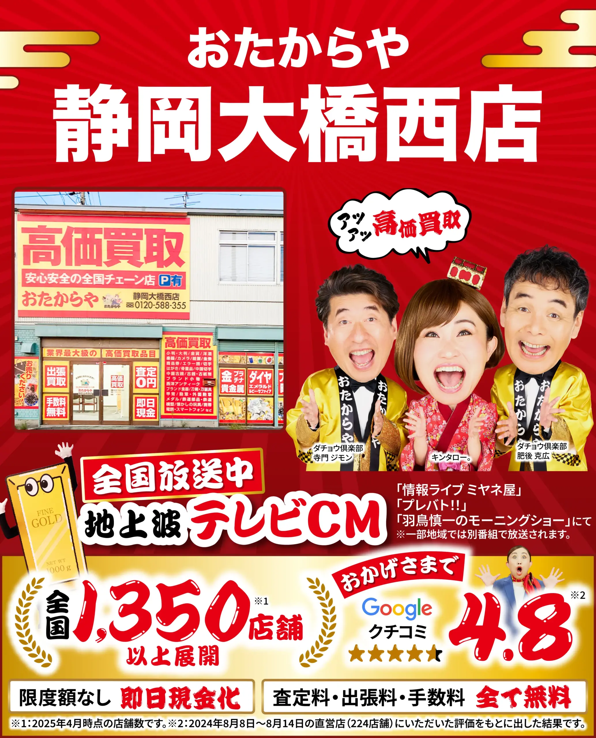 ダイヤモンド・宝石高価買取！googleクチコミ4.8、全国1,200店舗以上！