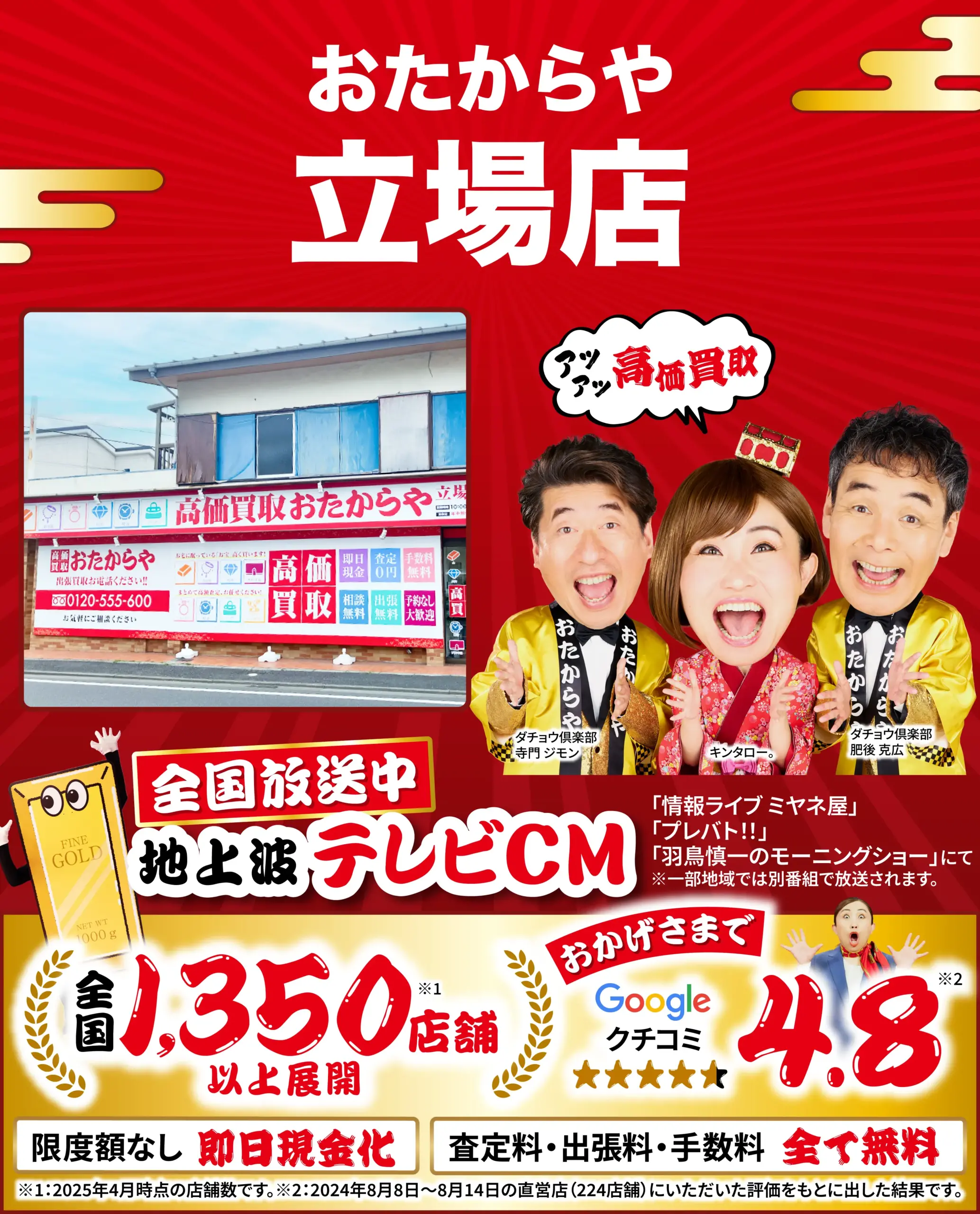 ダイヤモンド・宝石高価買取！googleクチコミ4.8、全国1,200店舗以上！