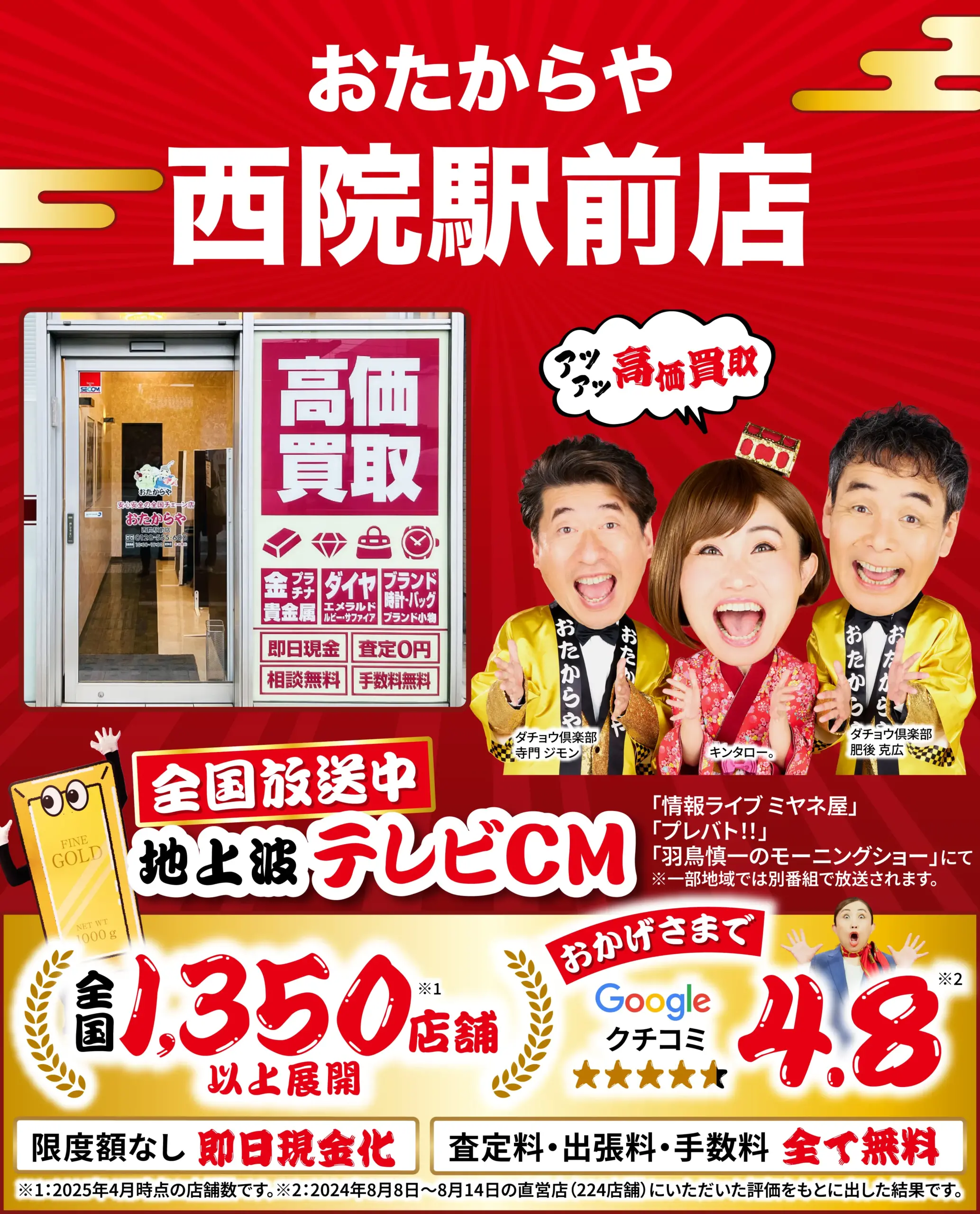 ダイヤモンド・宝石高価買取！googleクチコミ4.8、全国1,200店舗以上！