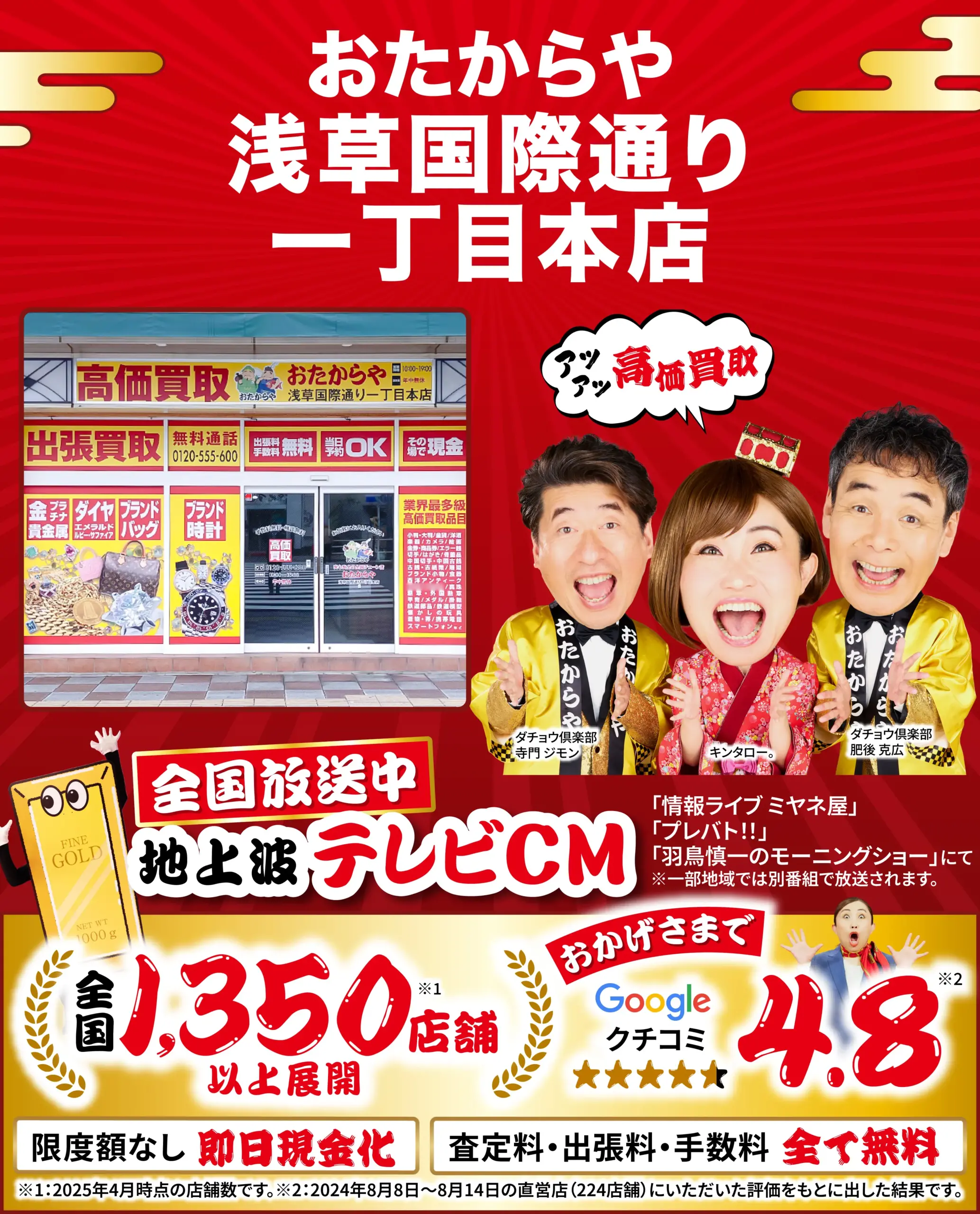 ダイヤモンド・宝石高価買取！googleクチコミ4.8、全国1,200店舗以上！