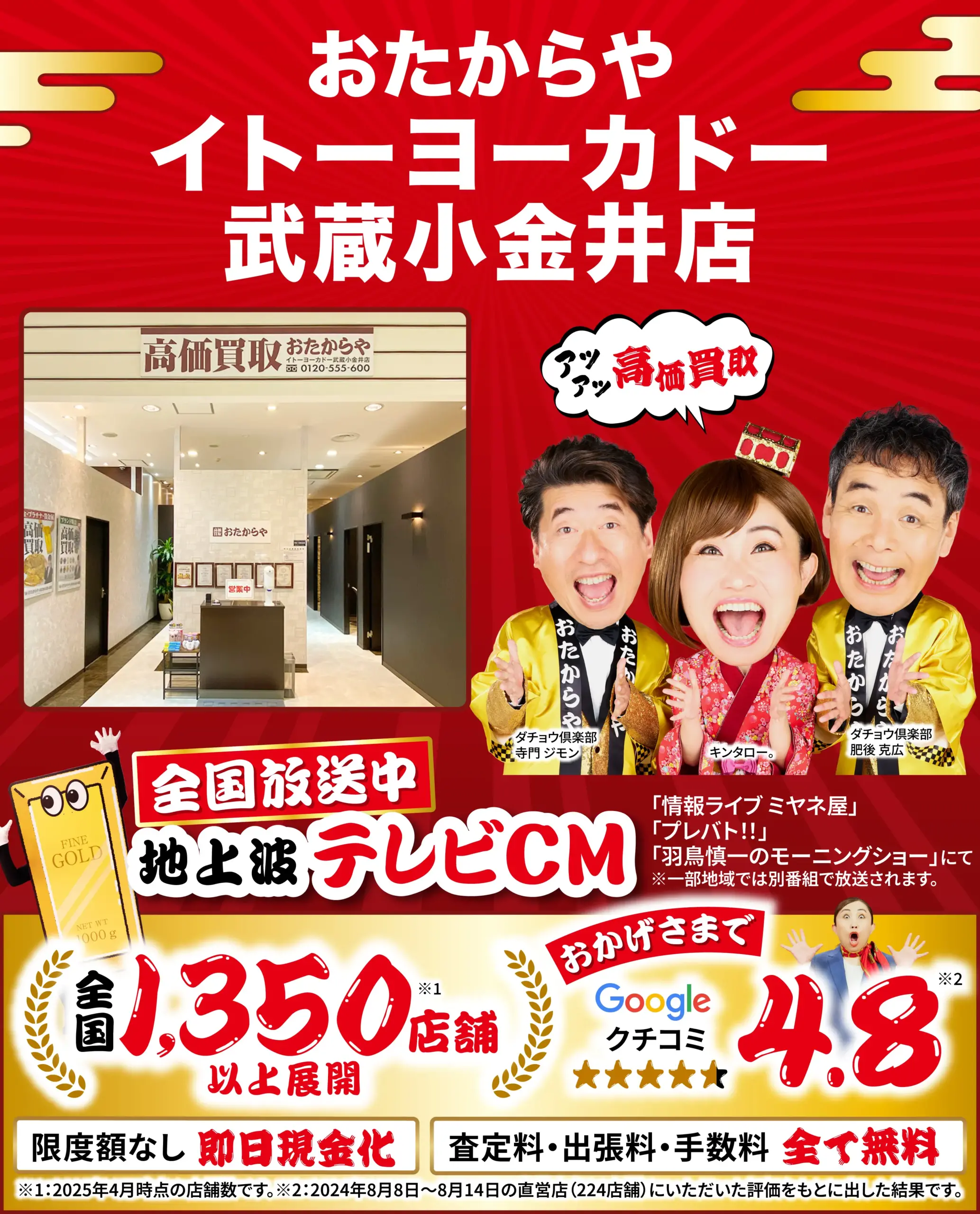 ダイヤモンド・宝石高価買取！googleクチコミ4.8、全国1,200店舗以上！