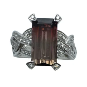バイカラートルマリン リング 5.28 ct