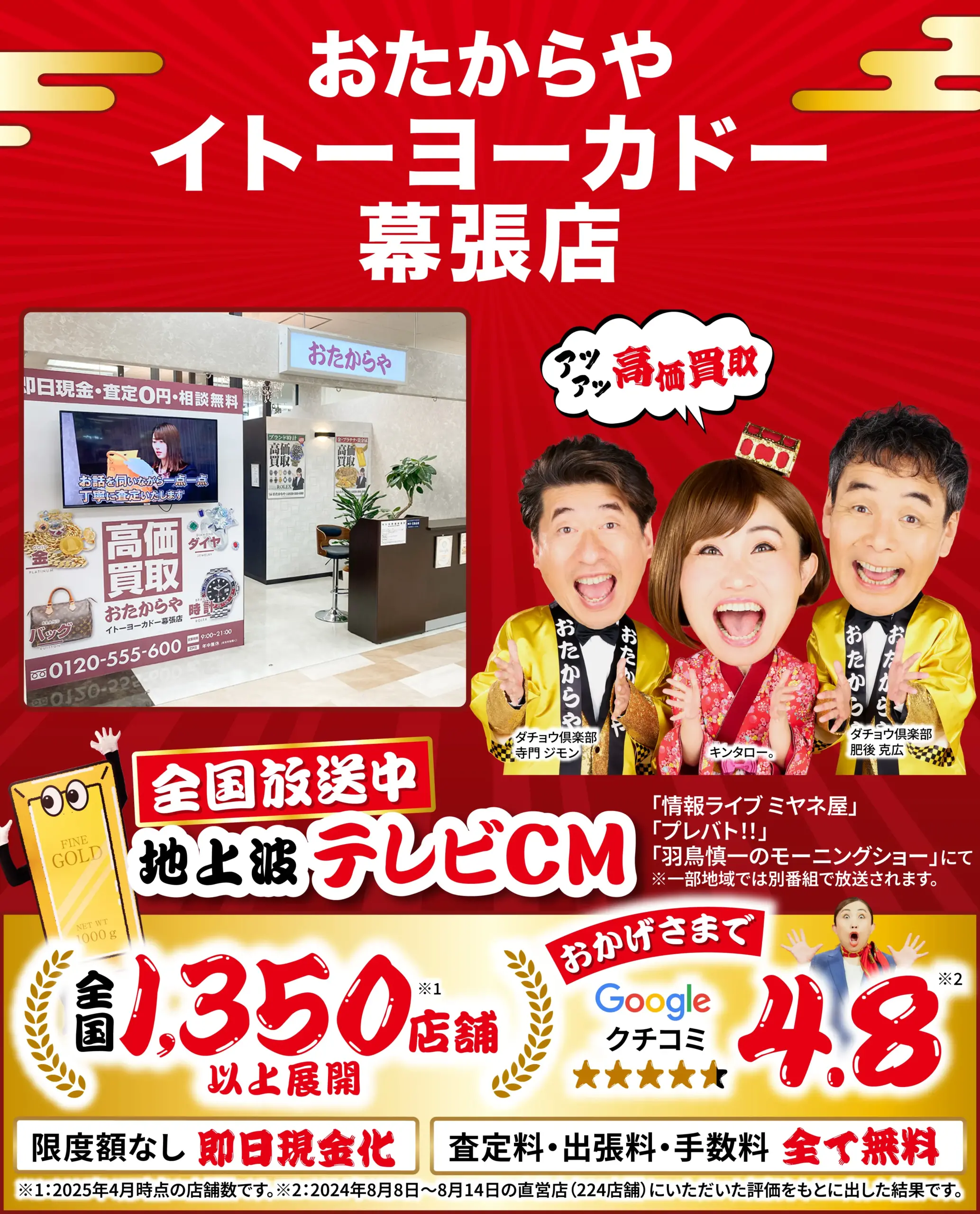 ダイヤモンド・宝石高価買取！googleクチコミ4.8、全国1,200店舗以上！