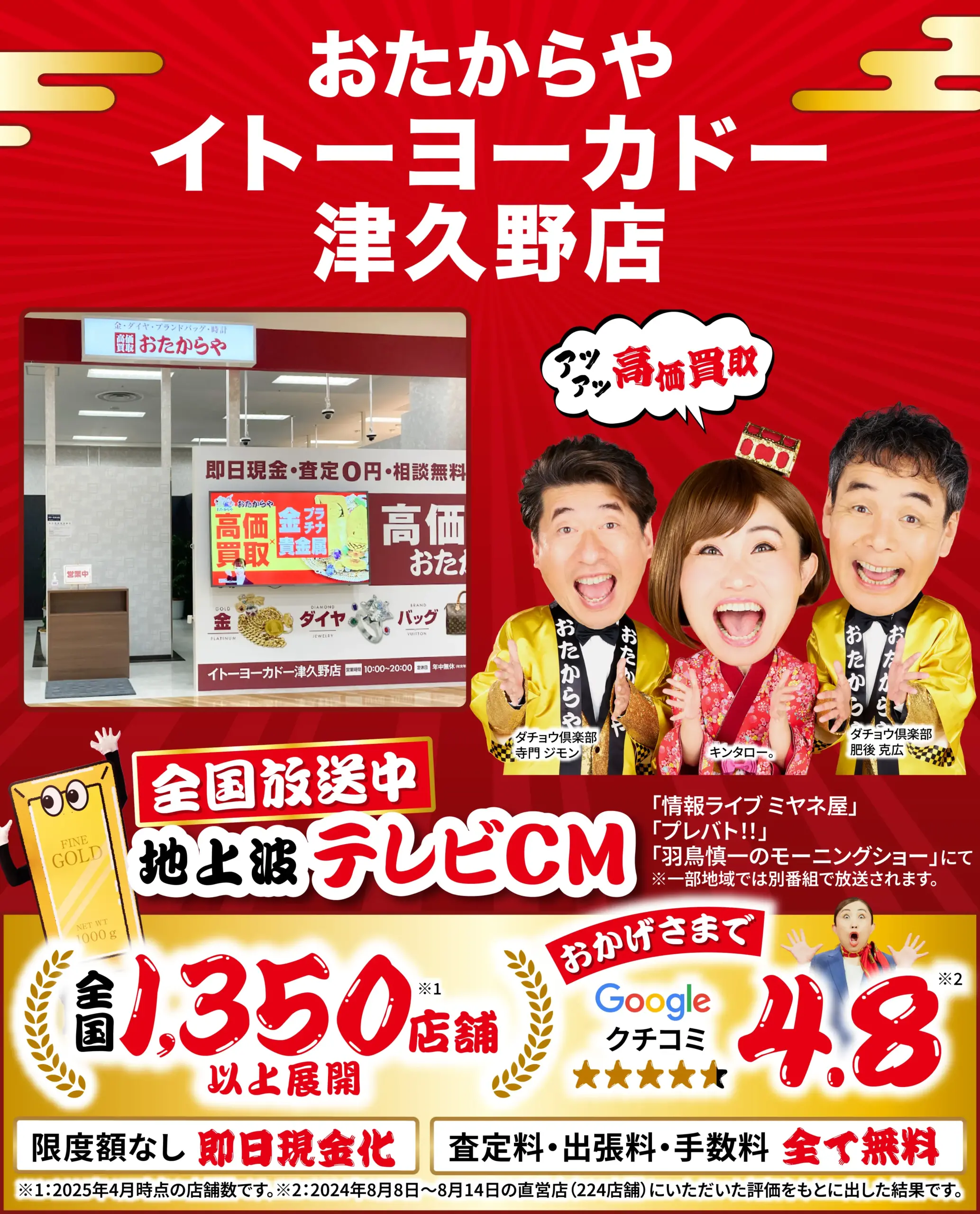 ダイヤモンド・宝石高価買取！googleクチコミ4.8、全国1,200店舗以上！