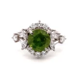 Pt・Pm900 デマントイドガーネット・ダイヤ リング 2.38 ct・0.84ct