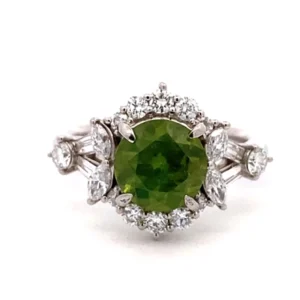 Pt・Pm900 デマントイドガーネット・ダイヤ リング 2.38 ct・0.84ct