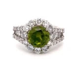 Pt・Pm900 デマントイドガーネット・ダイヤ リング 2.55ct・1.48ct