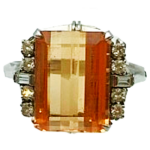 Pt900 インペリアルトパーズ・ダイヤ リング 7.28ct・0.26ct