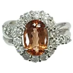 Pt・Pm900 インペリアルトパーズ・ダイヤ リング 2.41ct・1.16ct