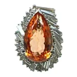 Pt・Pm900 インペリアルトパーズ・ダイヤ リング 8.87ct・2.13ct