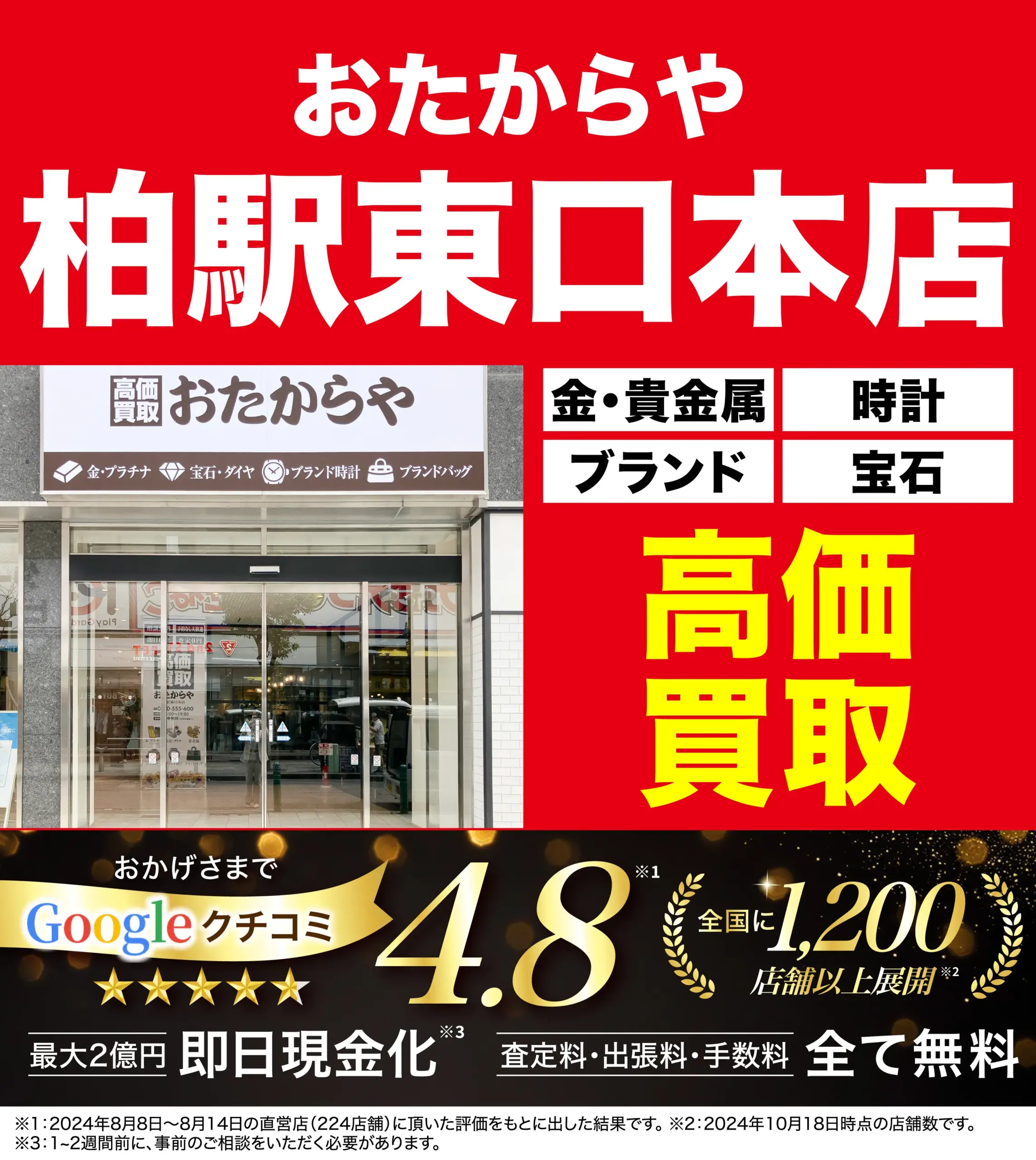 ダイヤモンド・宝石高価買取！googleクチコミ4.8、全国1,200店舗以上！