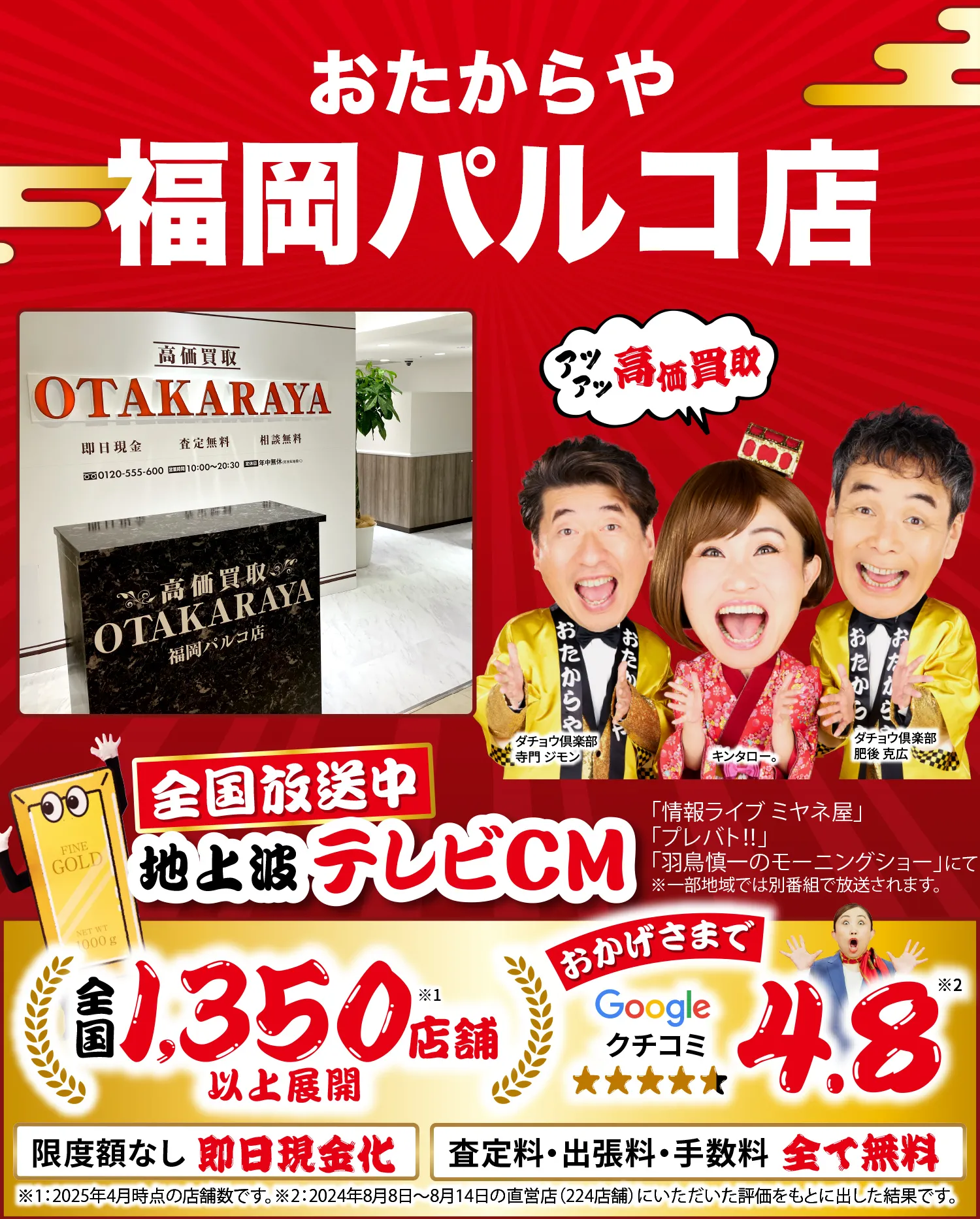 ダイヤモンド・宝石高価買取！googleクチコミ4.8、全国1,200店舗以上！