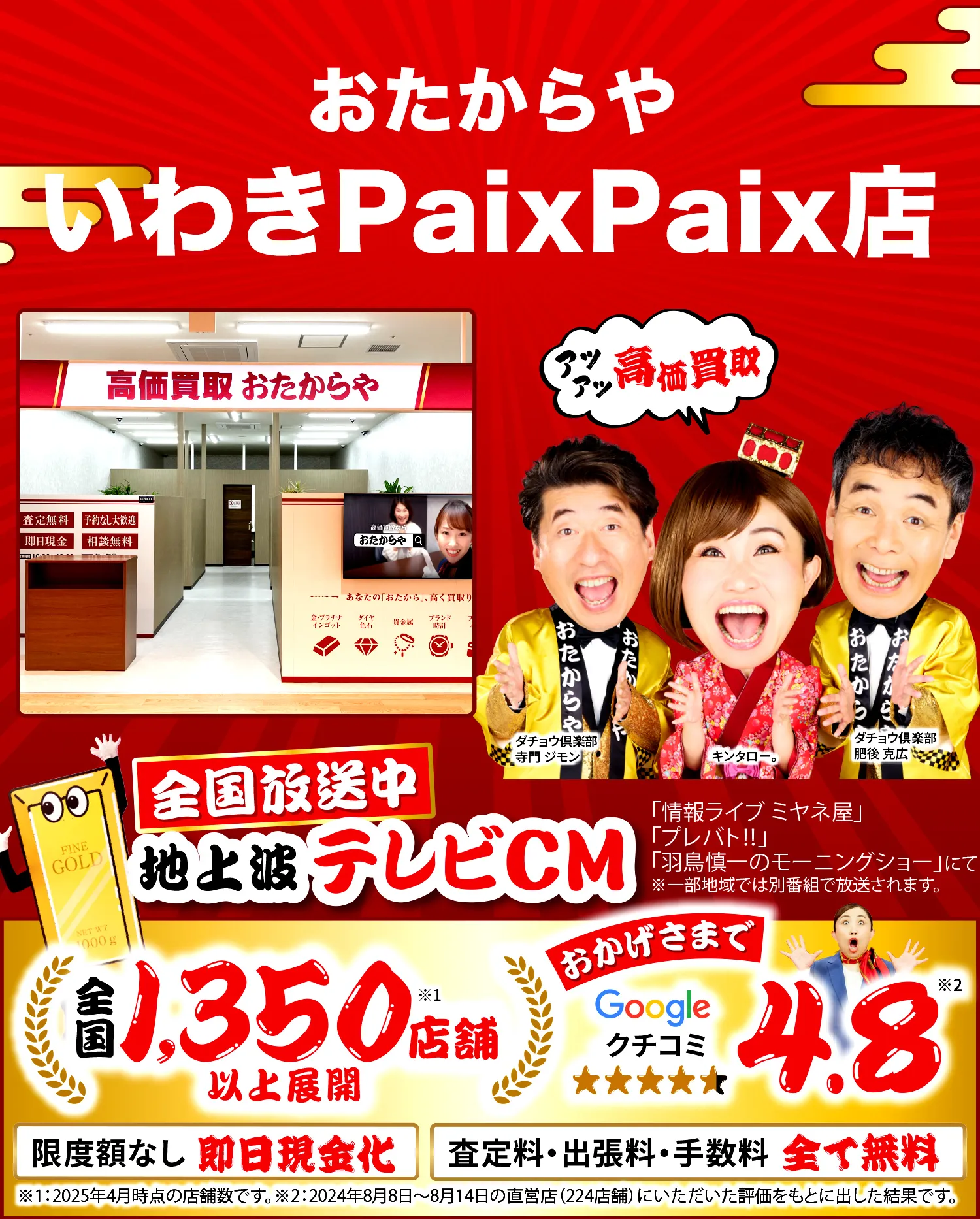 ダイヤモンド・宝石高価買取！googleクチコミ4.8、全国1,200店舗以上！