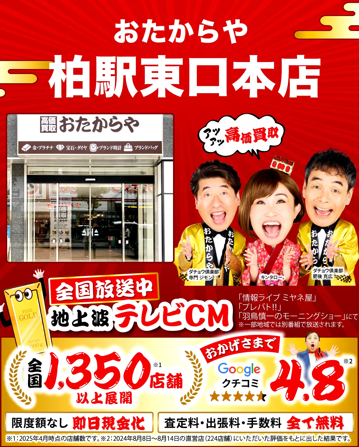 ダイヤモンド・宝石高価買取！googleクチコミ4.8、全国1,200店舗以上！