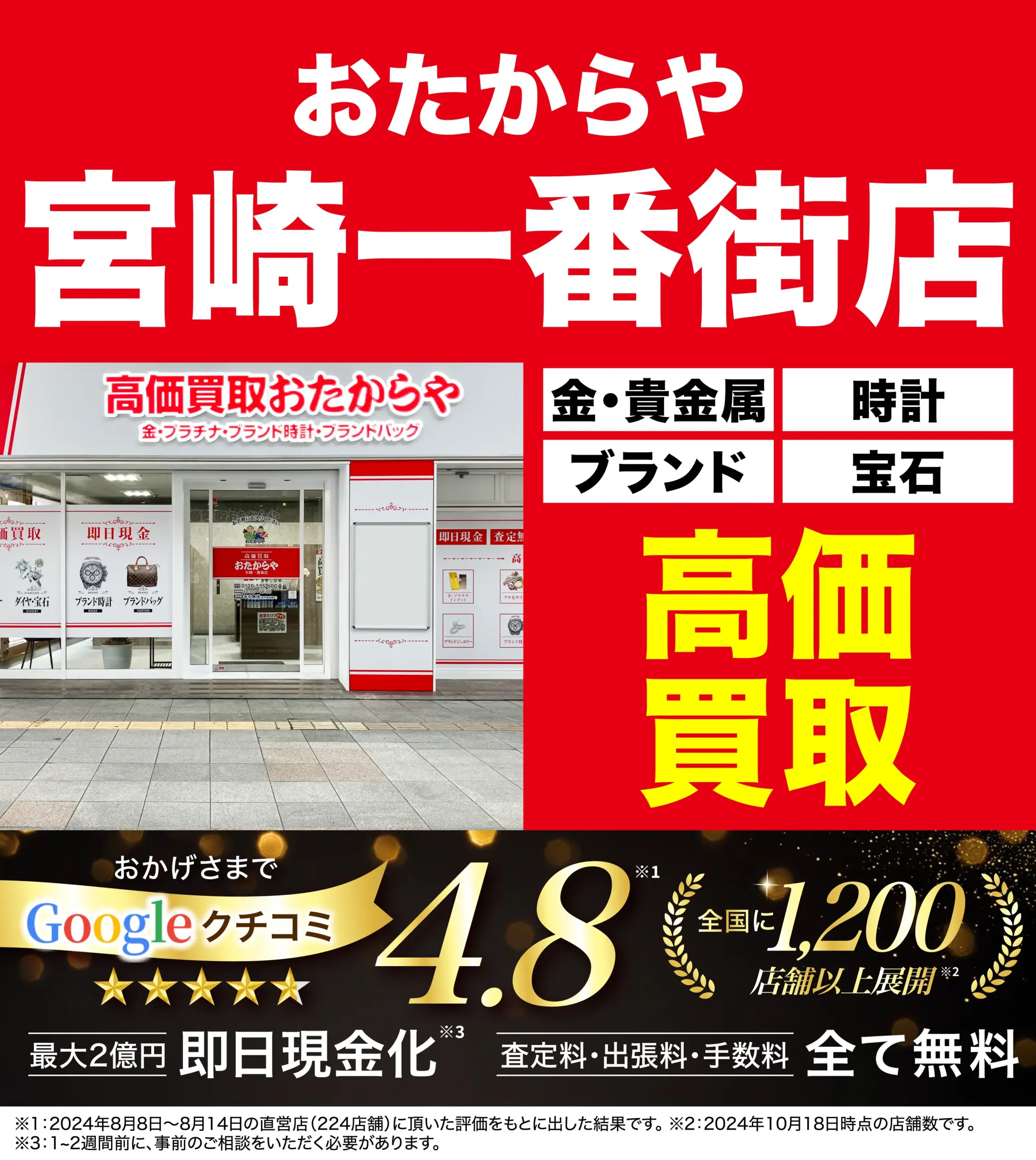 ダイヤモンド・宝石高価買取！googleクチコミ4.8、全国1,200店舗以上！