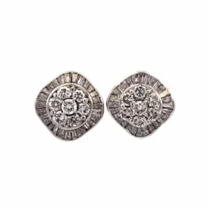 Pt850/Pt ダイヤモンド イヤリング 1.32ct