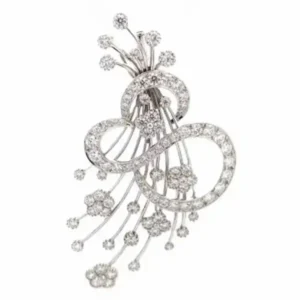 K18WG ダイヤモンド ブローチ 4.99 ct