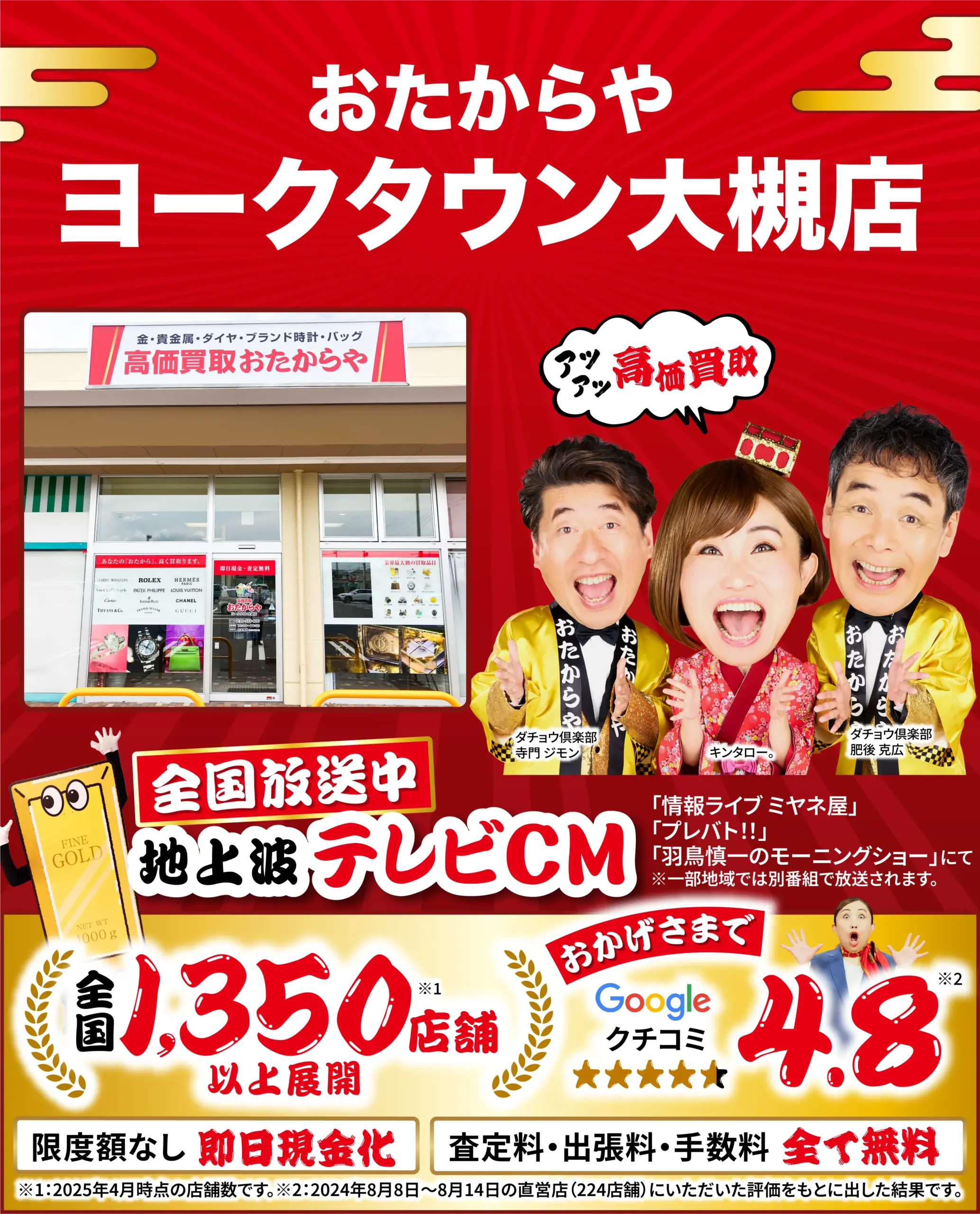 ダイヤモンド・宝石高価買取！googleクチコミ4.8、全国1,200店舗以上！