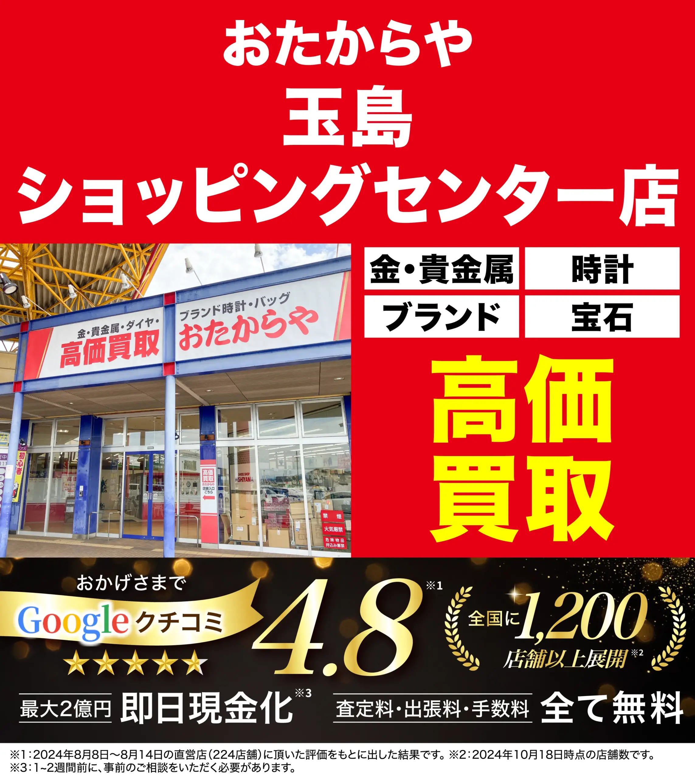 ダイヤモンド・宝石高価買取！googleクチコミ4.8、全国1,200店舗以上！