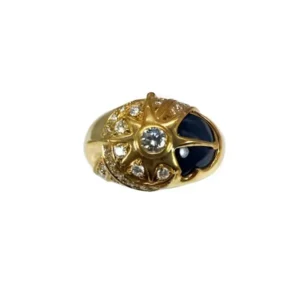 オニキス指輪 ダイヤ0.54ct