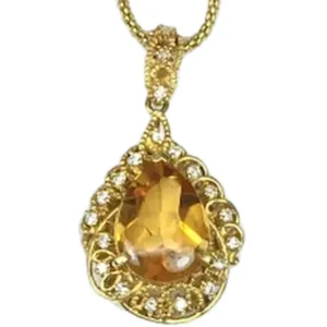 シトリン ダイヤ ネックレス 7.2ct