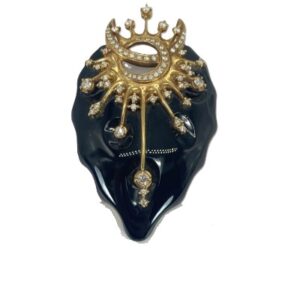 オニキス ブローチ ダイヤモンド1.43ct