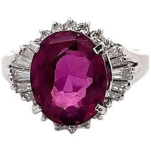 ロードライトガーネット・ダイヤ 指輪 4.48ct